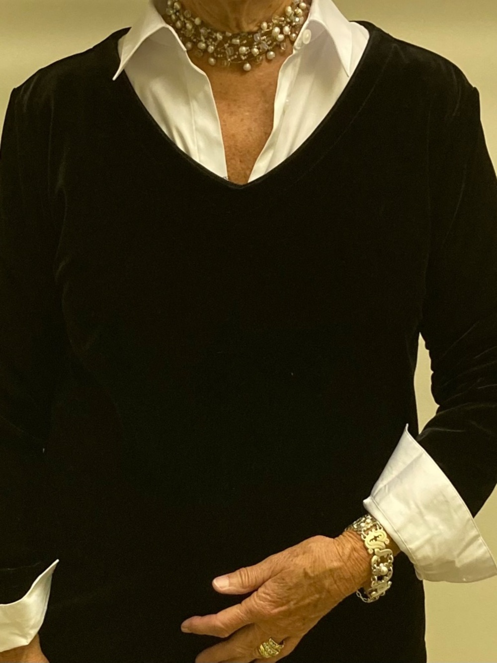 Velvet V-Neck Top, Machine wash, stretchy, better than a sweater